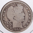 1908-D Barber Half Dollar, Very Good Circulated Coin, Store