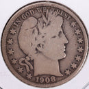 1908-D Barber Half Dollar, Very Good Circulated Coin, Store