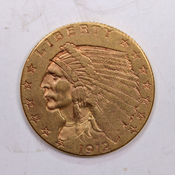 1912 Indian Head Quarter Eagle Gold Coin., Extra Fine., Store #GQE0003.