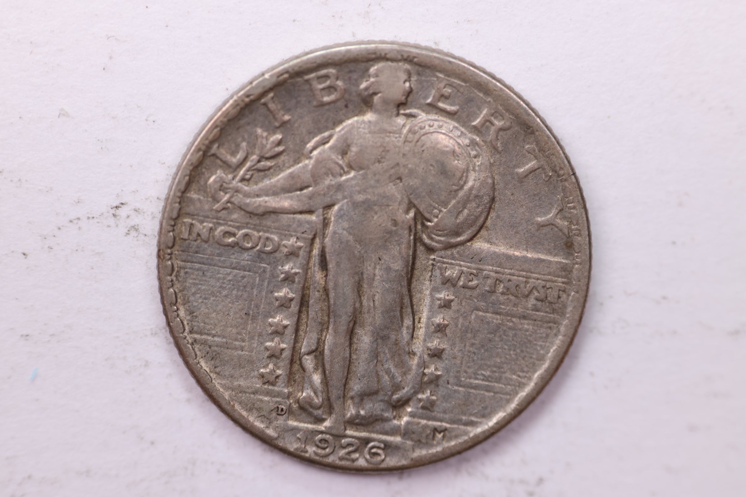 1926-D Standing Liberty Silver Quarter, Extra Fine Circulated Coin. Sale #QR1641