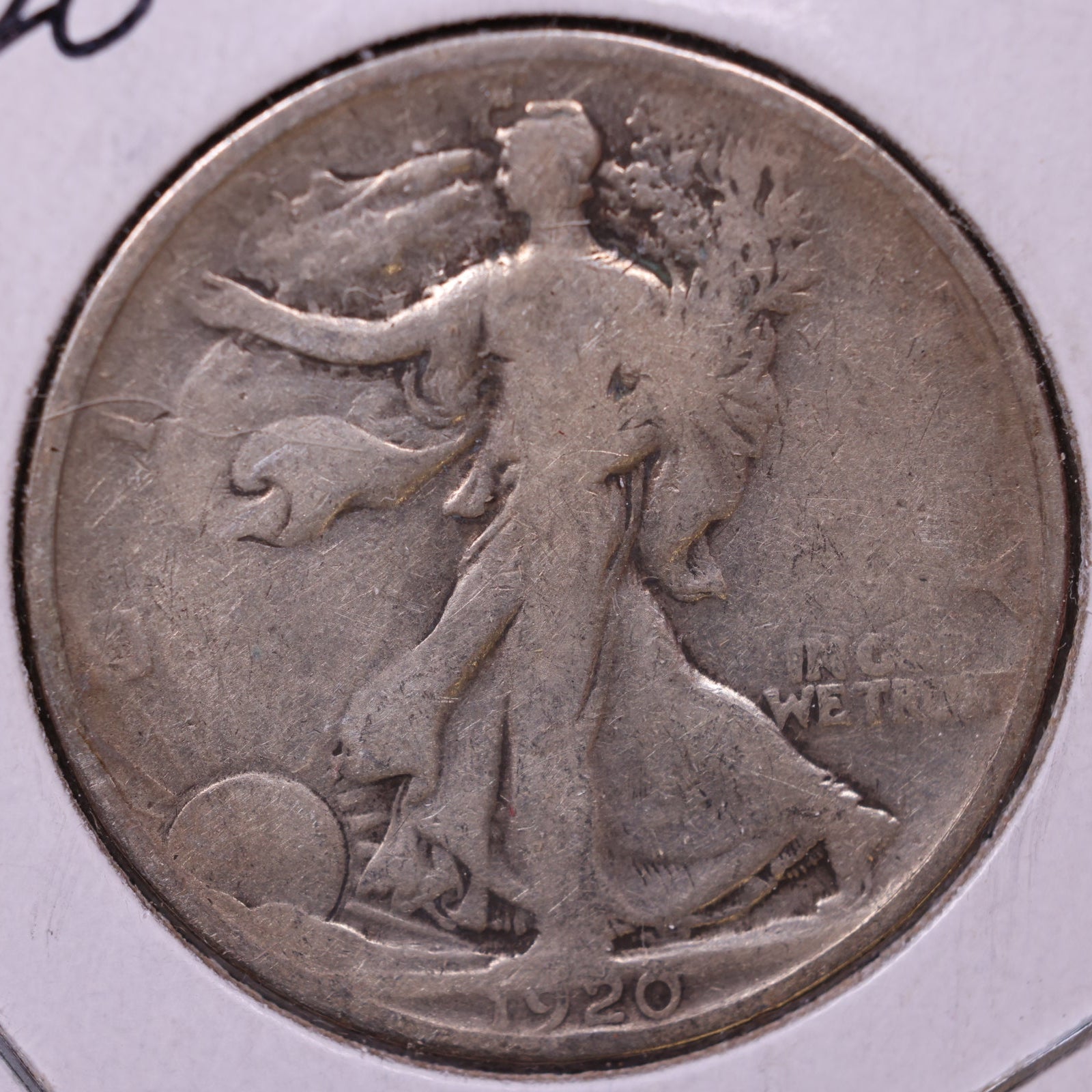 1920 Walking Liberty Half Dollar, Very Good Circulated Coin, Store #HR054