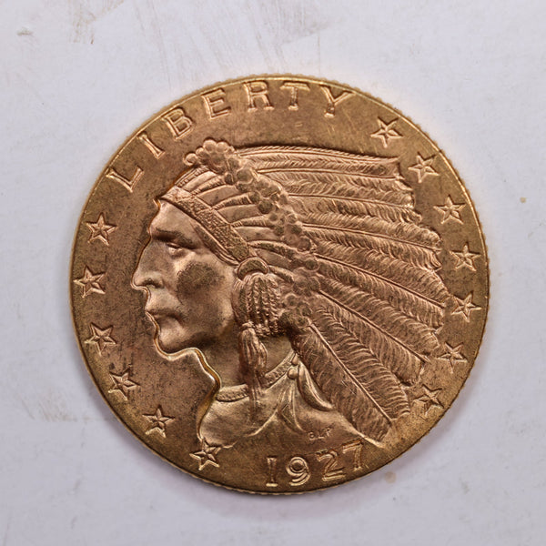 1927 Indian Head Quarter Eagle Gold Coin., Extra Fine., Store #GQE0005.