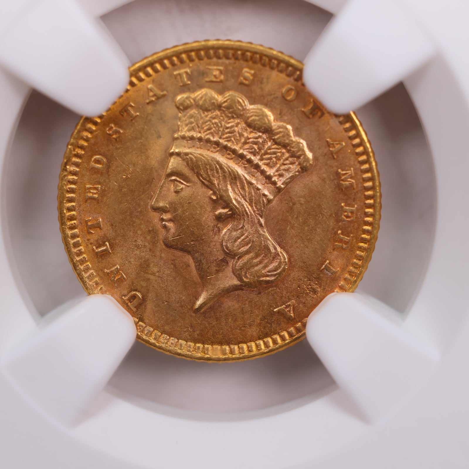 1861 Indian Princess Gold Dollar., NGC Certified MS-64., Store #GGD006