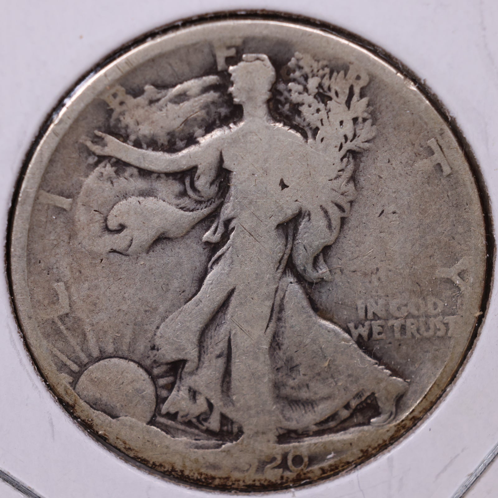 1920 Walking Liberty Half Dollar, About Good Circulated Coin, Store #HR058
