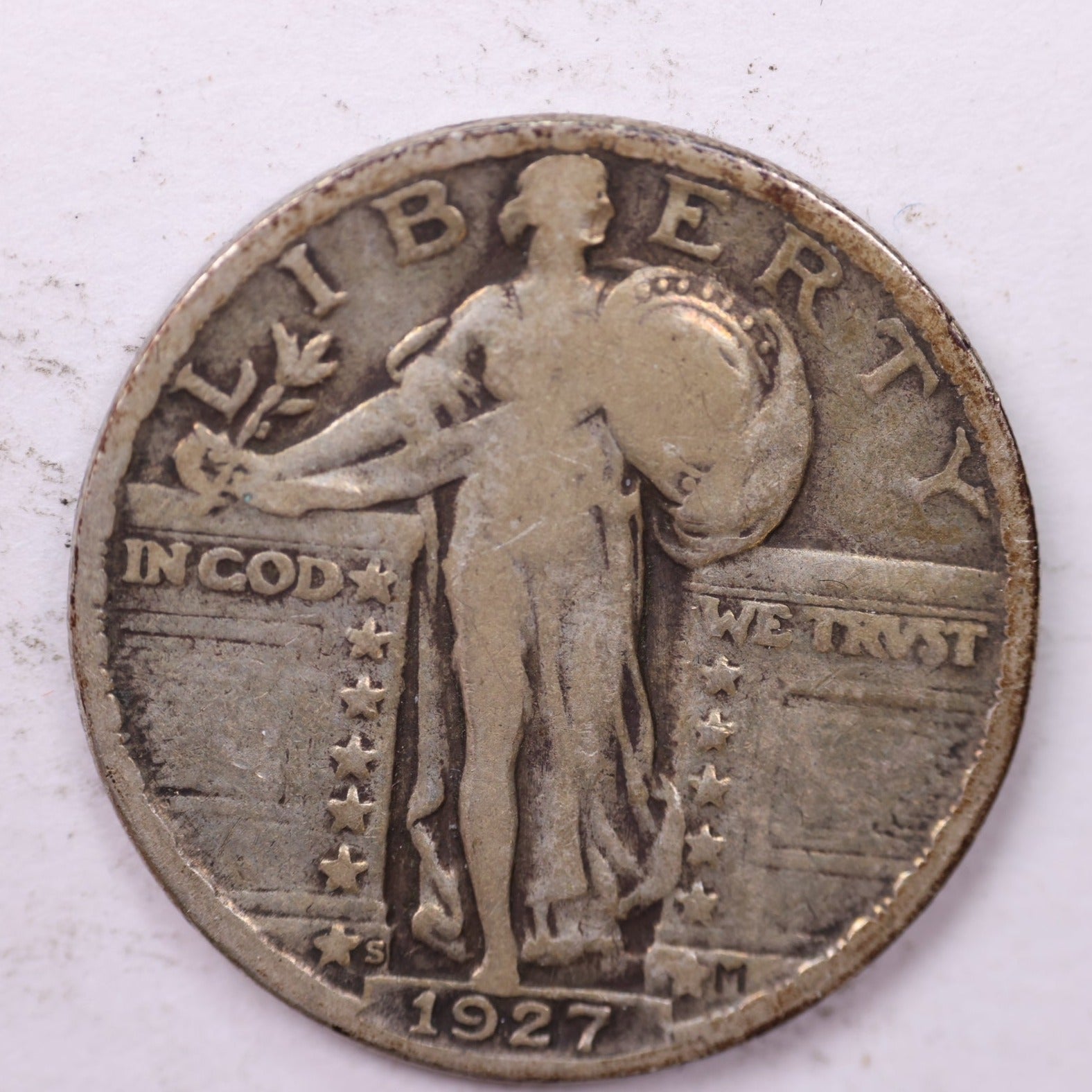 1927-S Standing Liberty Silver Quarter, Very Fine Circulated Coins. Sale #QR1663.