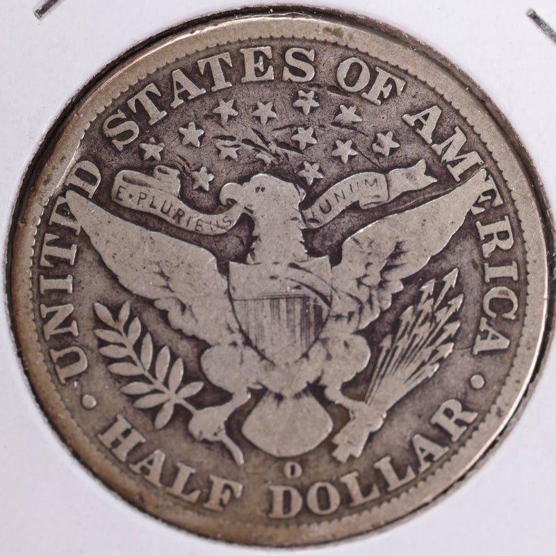 1908-O Barber Half Dollar, Very Good, Details, Rim Ding, Circulated Coin, Store