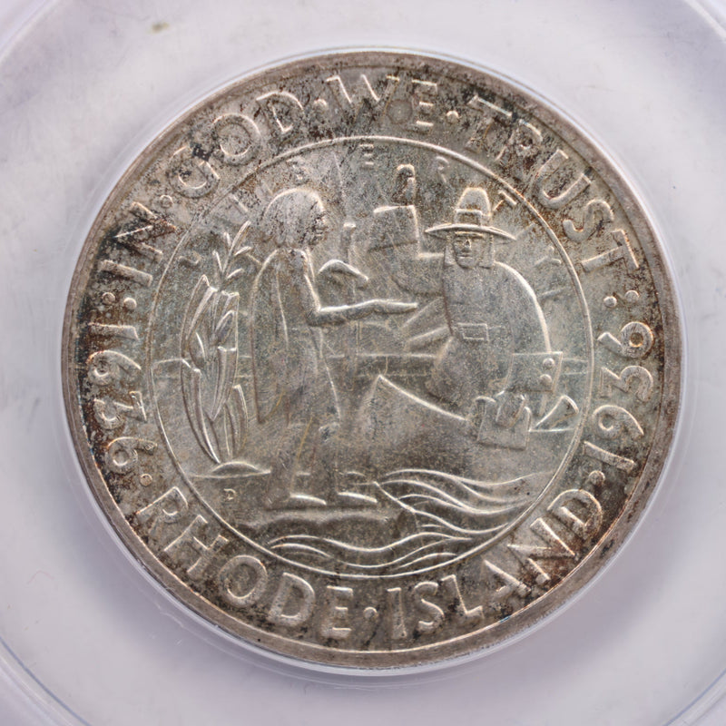 1936-D Rhode Island Commemorative Half., ANACS MS-65., Store