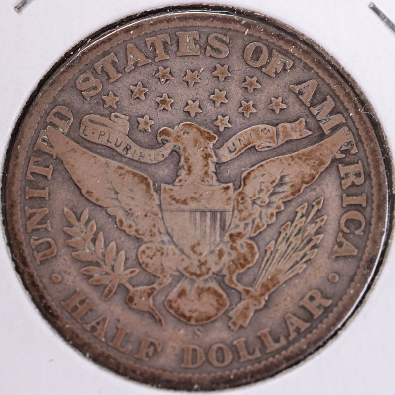 1908-S Barber Half Dollar, Very Good, Circulated Coin, Store