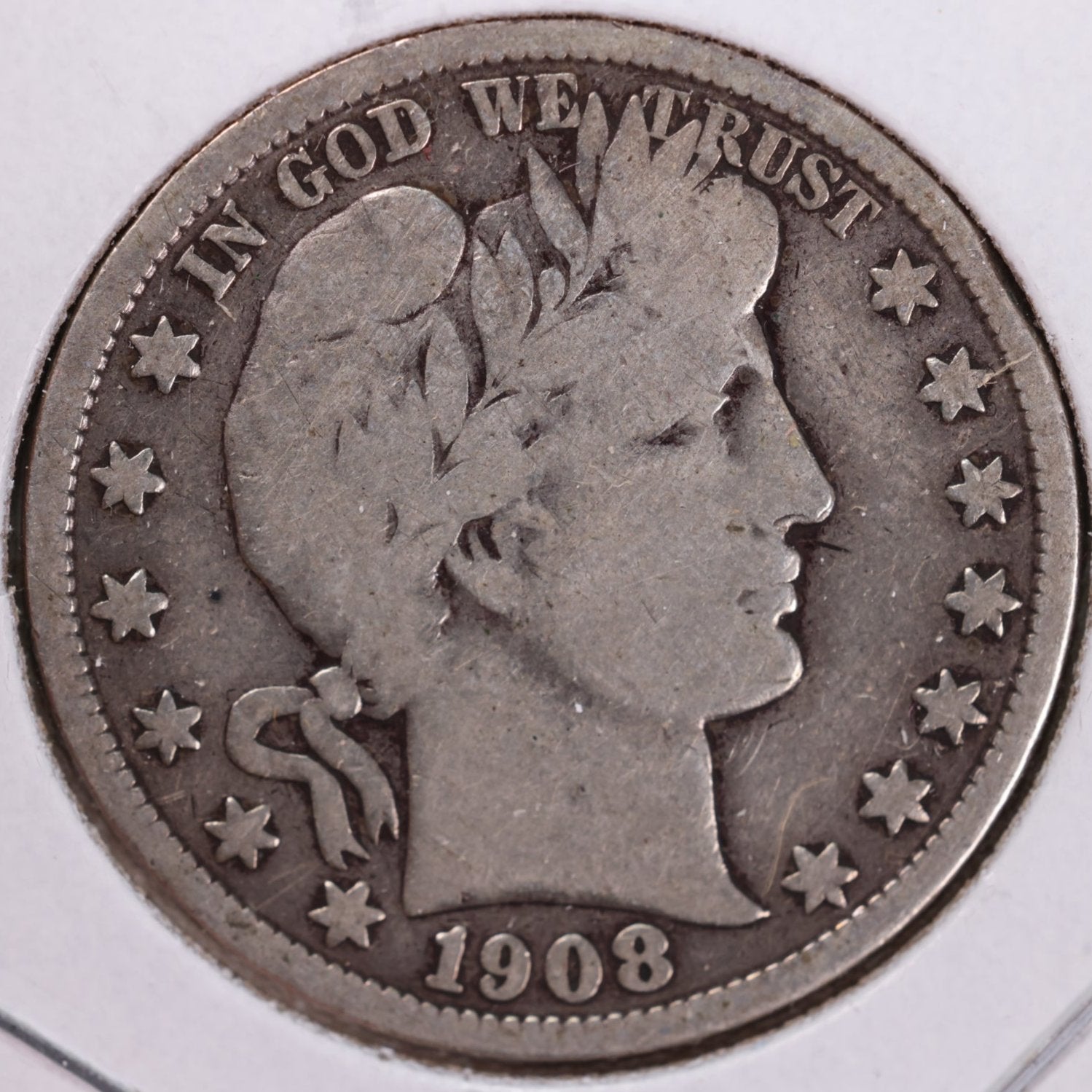 1908-S Barber Half Dollar, Very Good, Circulated Coin, Store #HR1120