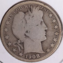 1908-S Barber Half Dollar, Good, Circulated Coin, Store