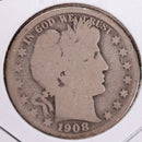 1908-S Barber Half Dollar, Good, Circulated Coin, Store