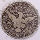 1908-S Barber Half Dollar, Very Good, Circulated Coin, Store