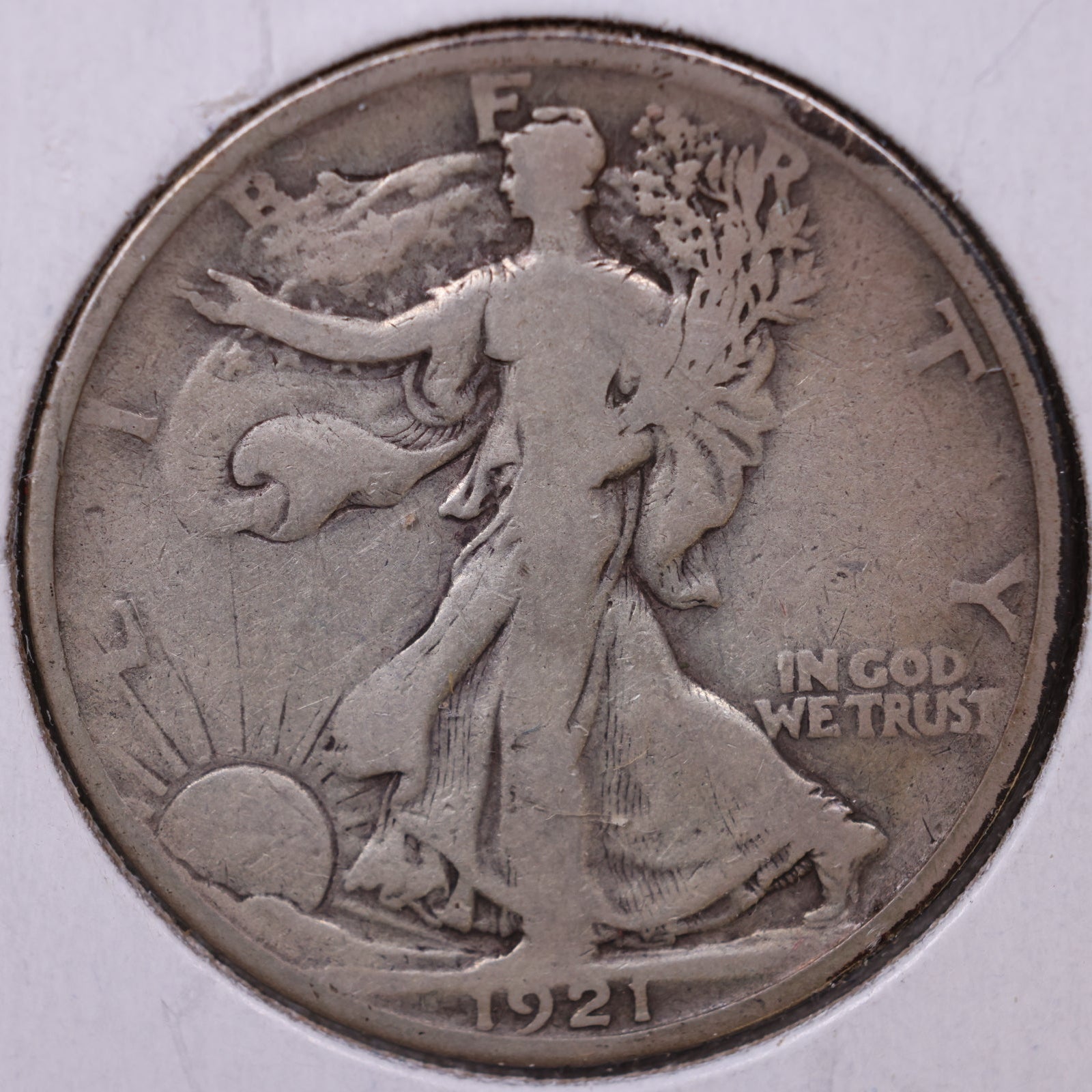 1921 Walking Liberty Half Dollar, Fine Circulated Coin, Store #HR092