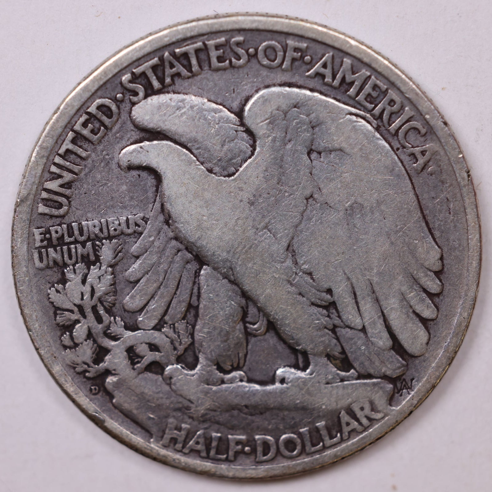 1921-D Walking Liberty Half Dollar, Very Good Circulated Coin, Store #HR095