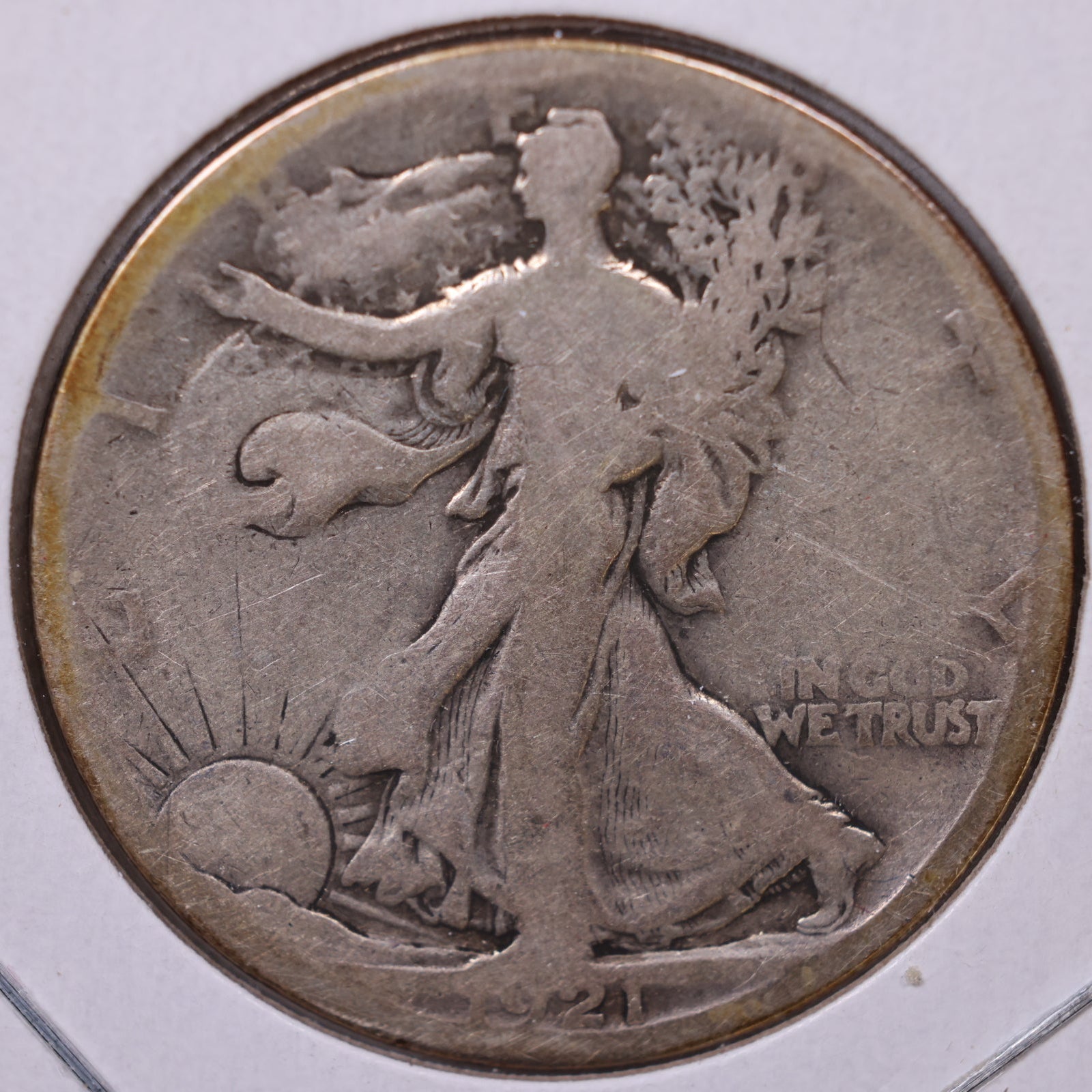 1921-S Walking Liberty Half Dollar, About Good Circulated Coin, Store #HR096