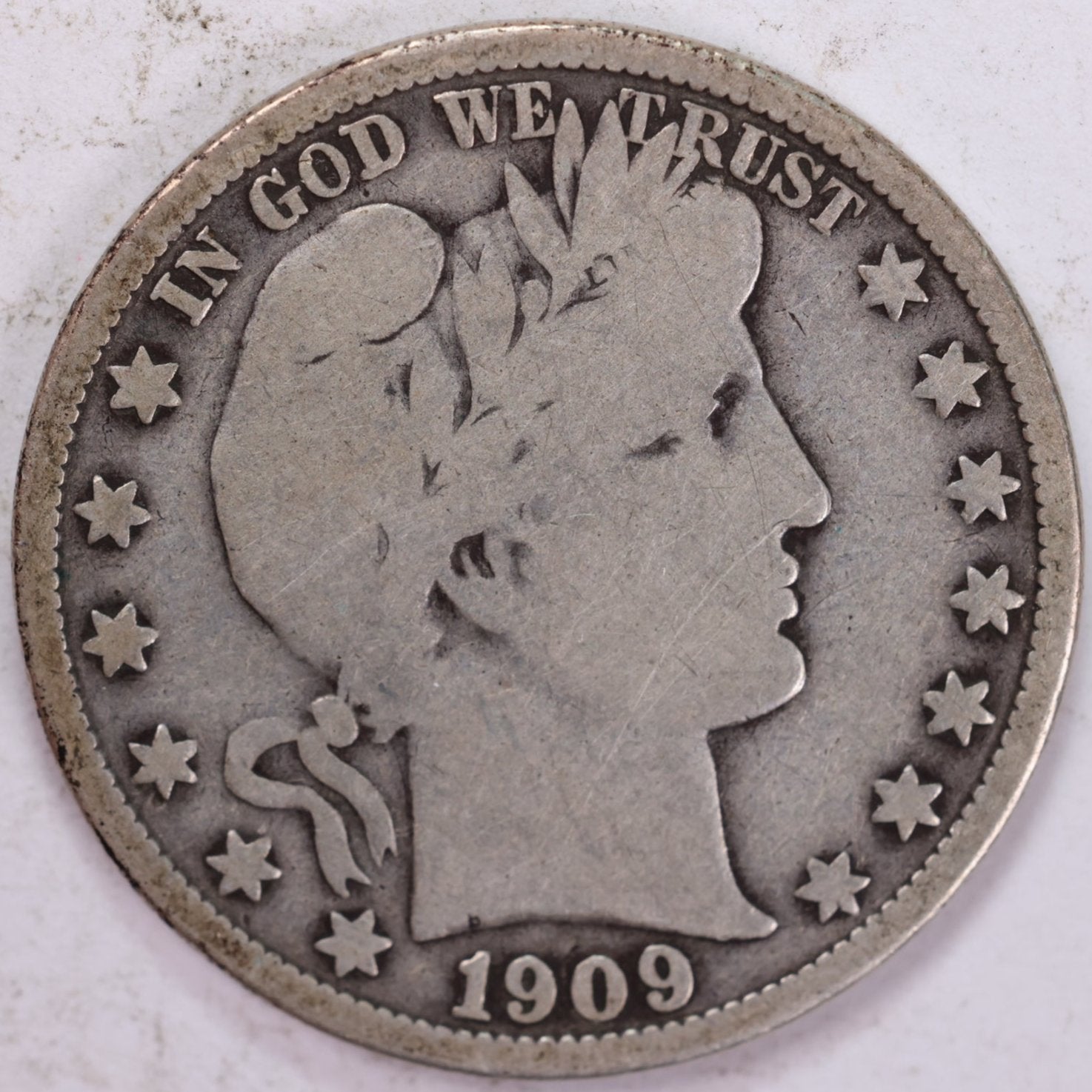 1909 Barber Half Dollar, Very Good Circulated Coin, Store #HR0952