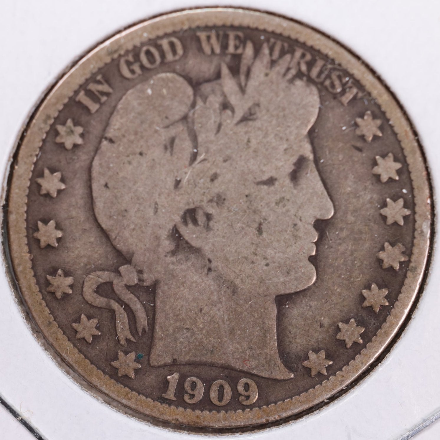 1909 Barber Half Dollar, Very Good Circulated Coin, Store #HR0950