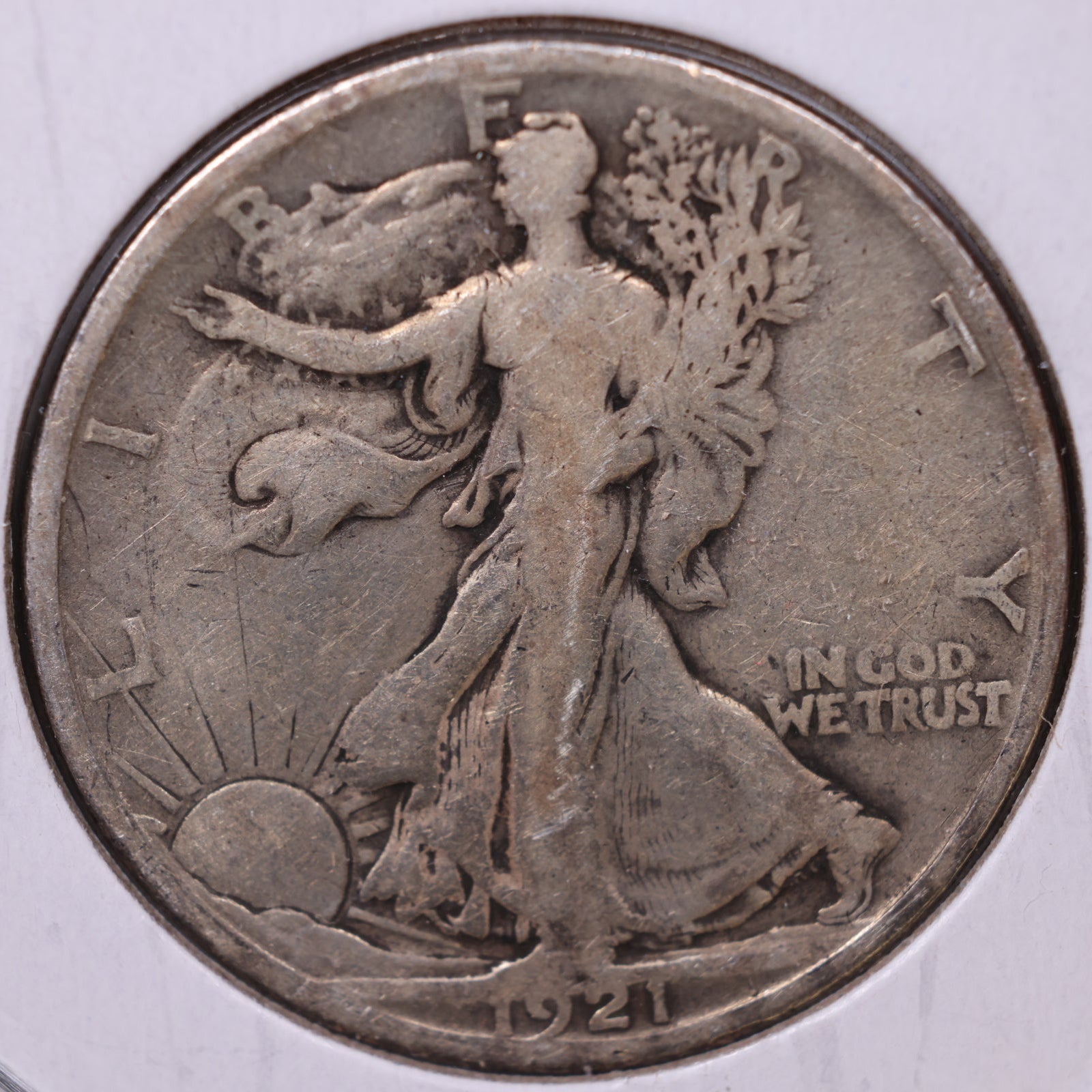 1921-S Walking Liberty Half Dollar, Good *Cleaned* Circulated Coin, Store #HR105