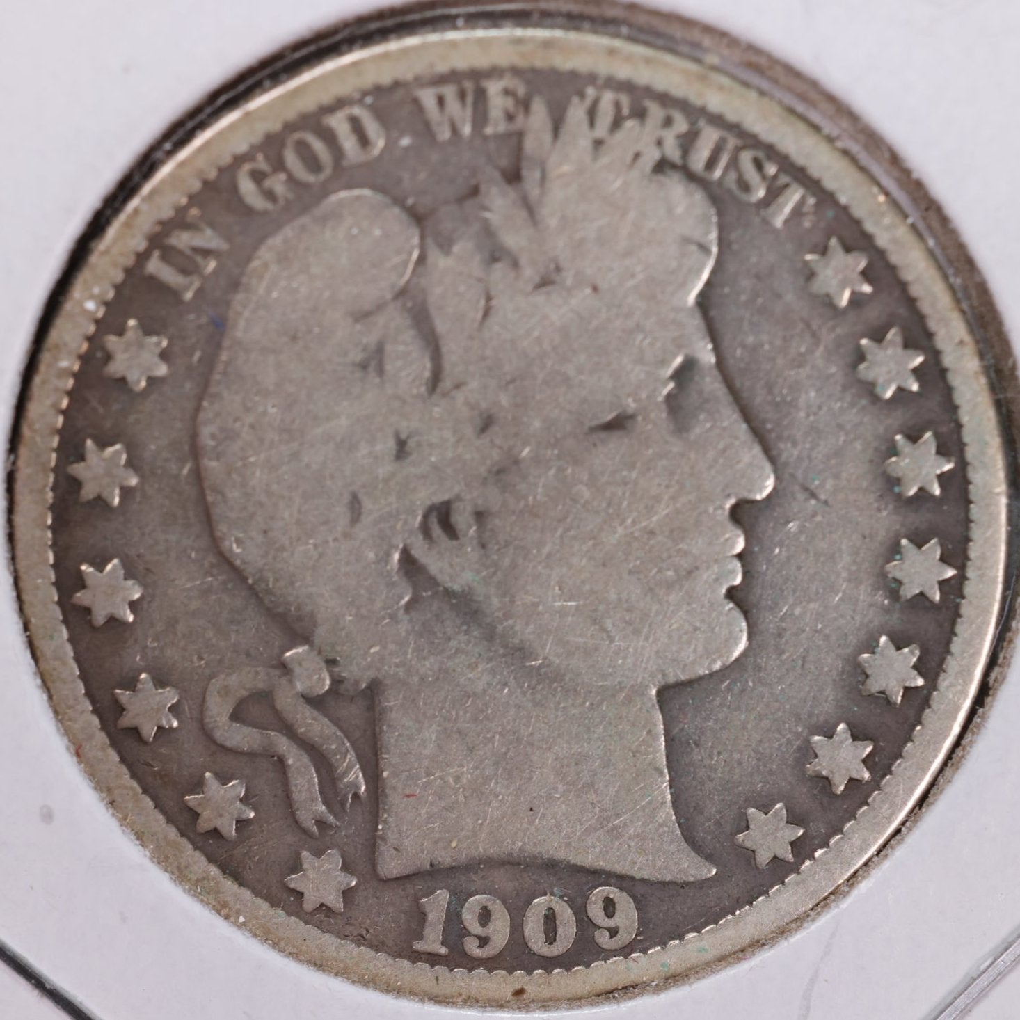 1909 Barber Half Dollar, Very Good Circulated Coin, Store #HR0953