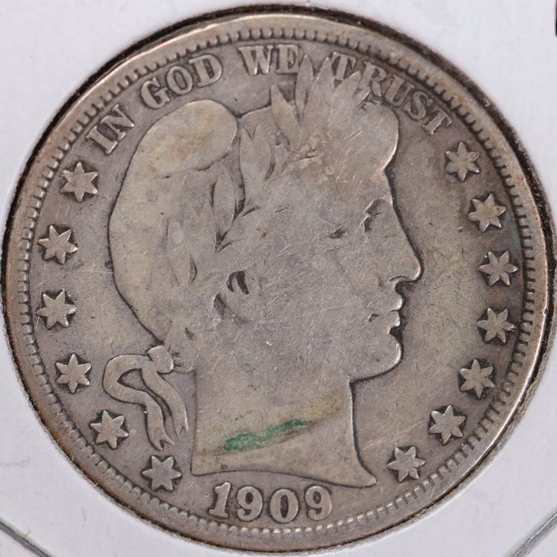 1909 Barber Half Dollar, Very Good, Circulated Coin, Store
