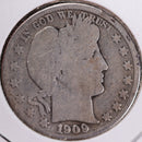 1909-O Barber Half Dollar, Good Circulated Coin, Store