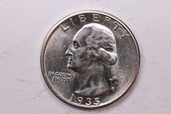 1935 Washington Silver Quarter, Affordable Uncirculated Collectible Coin. Sale #0353471