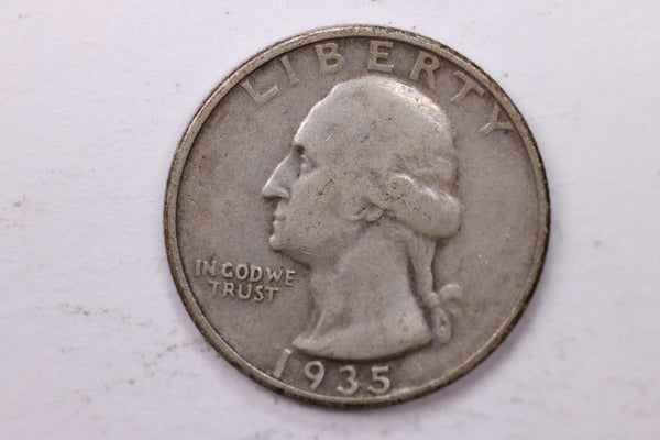 1935 Washington Silver Quarter, Affordable Circulated Collectible Coin. Sale #0353472