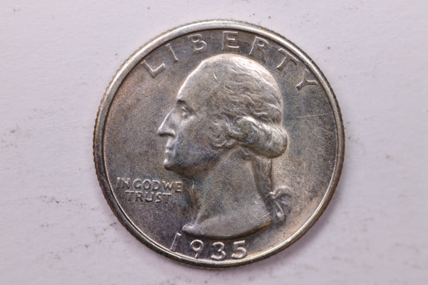 1935-D Washington Silver Quarter, Affordable Uncirculated Collectible Coin. Sale #0353473
