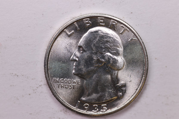 1935-S Washington Silver Quarter, Affordable Uncirculated Collectible Coin. Sale #0353474
