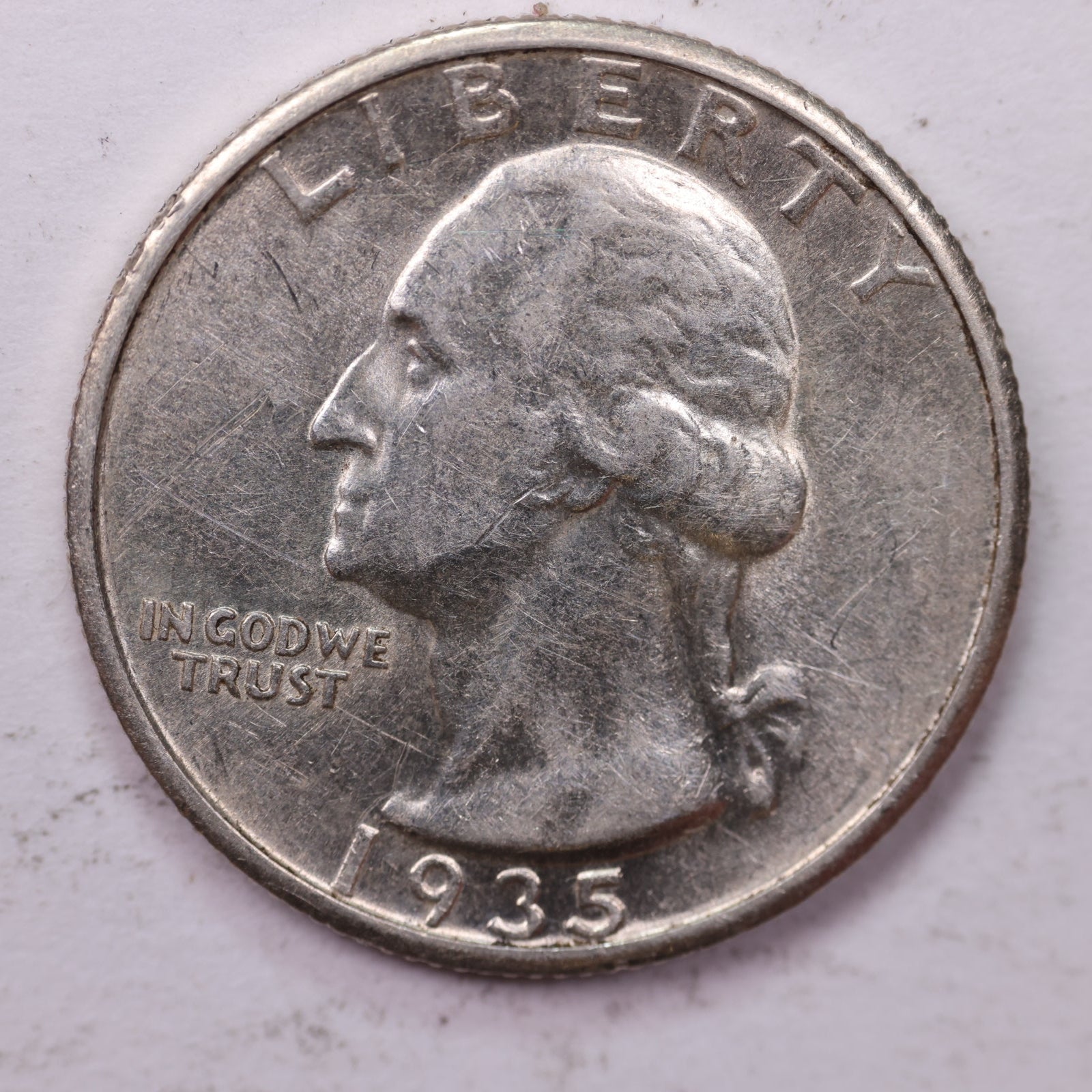 1935-S Washington Silver Quarter, Affordable Circulated Collectible Coin. Sale #QR1932