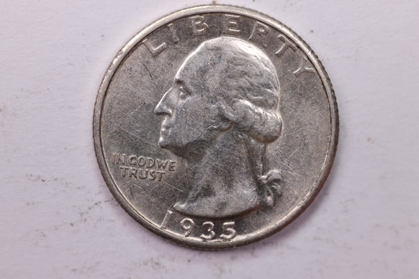 1935-S Washington Silver Quarter, Affordable Circulated Collectible Coin. Sale #0353477