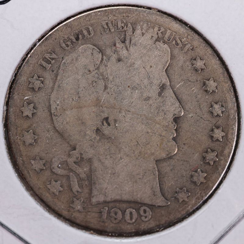 1909-S Barber Half Dollar, Good Circulated Coin, Store