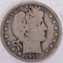 1910 Barber Half Dollar, Very Good, Circulated Coin, Store