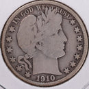 1910 Barber Half Dollar, Very Good, Circulated Coin, Store