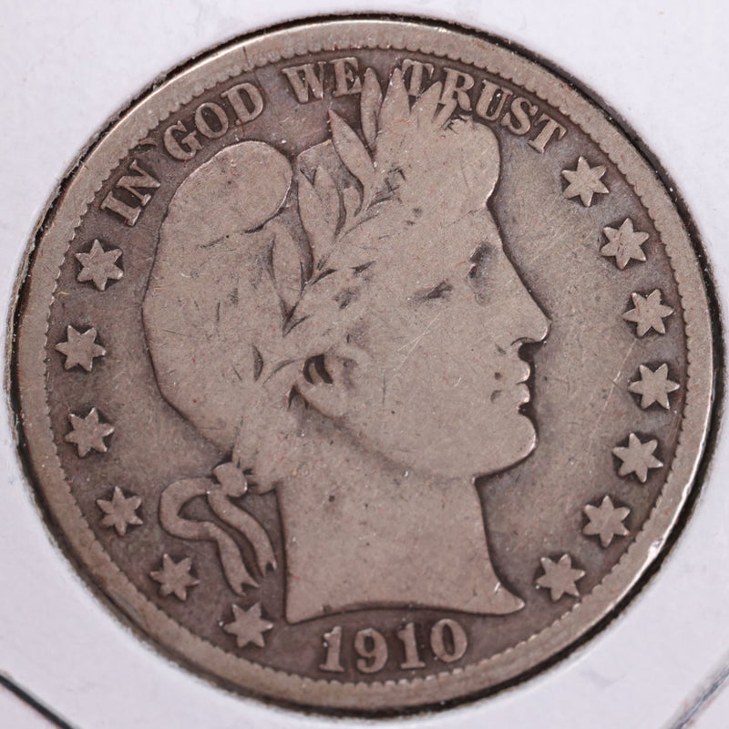 1910-S Barber Half Dollar, Very Good, Circulated Coin, Store