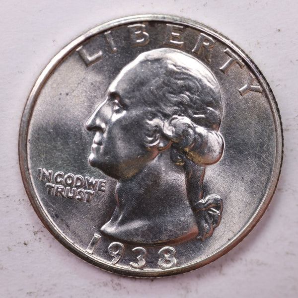 1938-S Washington Silver Quarter, Affordable Uncirculated Collectible Coin. Sale #0353491