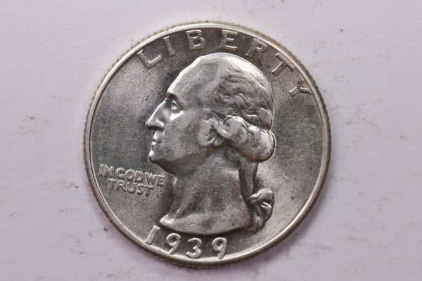 1939 Washington Silver Quarter, Affordable Uncirculated Collectible Coin. Sale #0353492