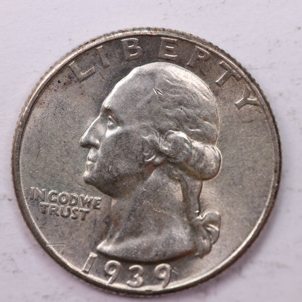 1939 Washington Silver Quarter, Affordable Uncirculated Collectible Coin. Sale #0353493