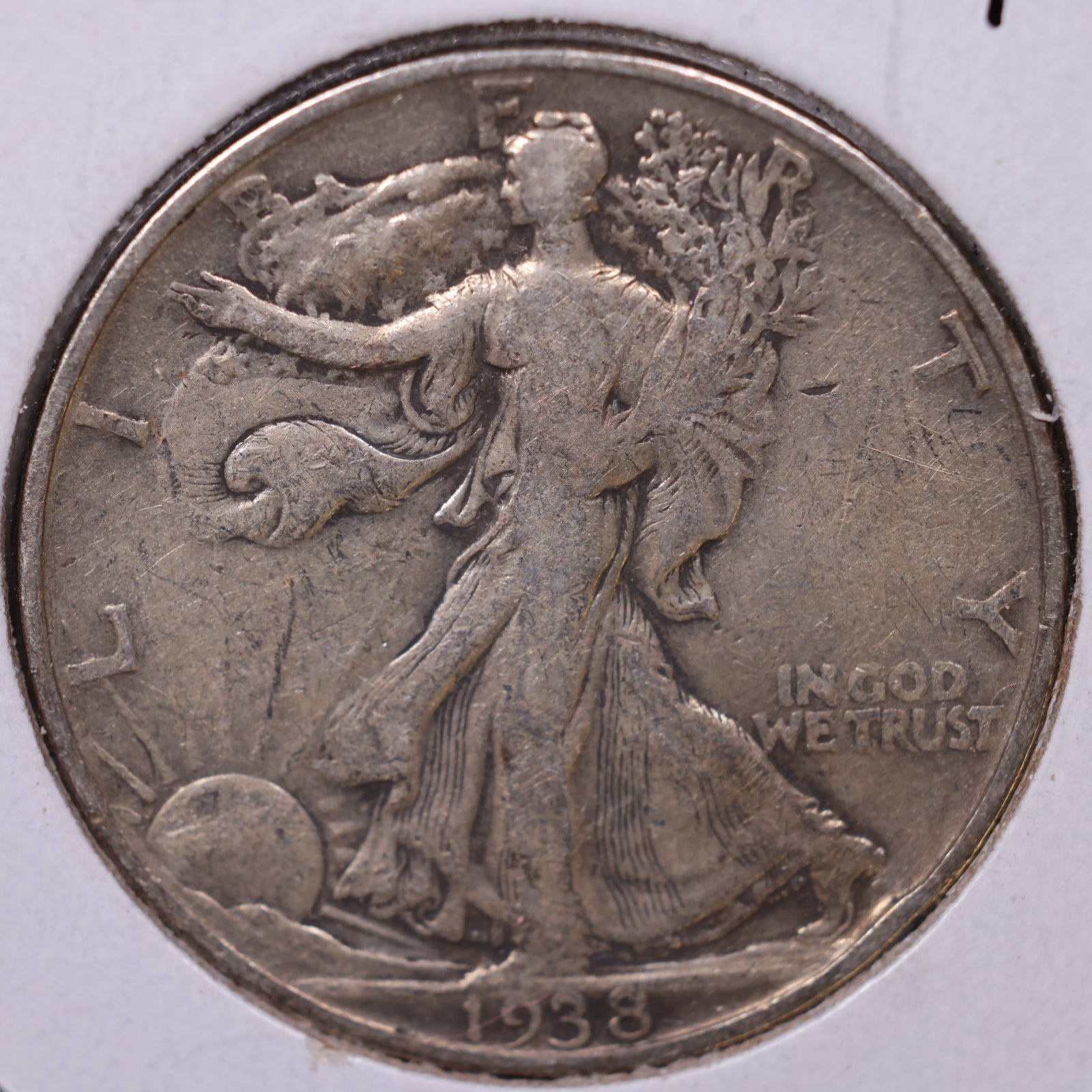 1938-D Walking Liberty Half Dollar, Fine Circulated Coin, Store #HR164