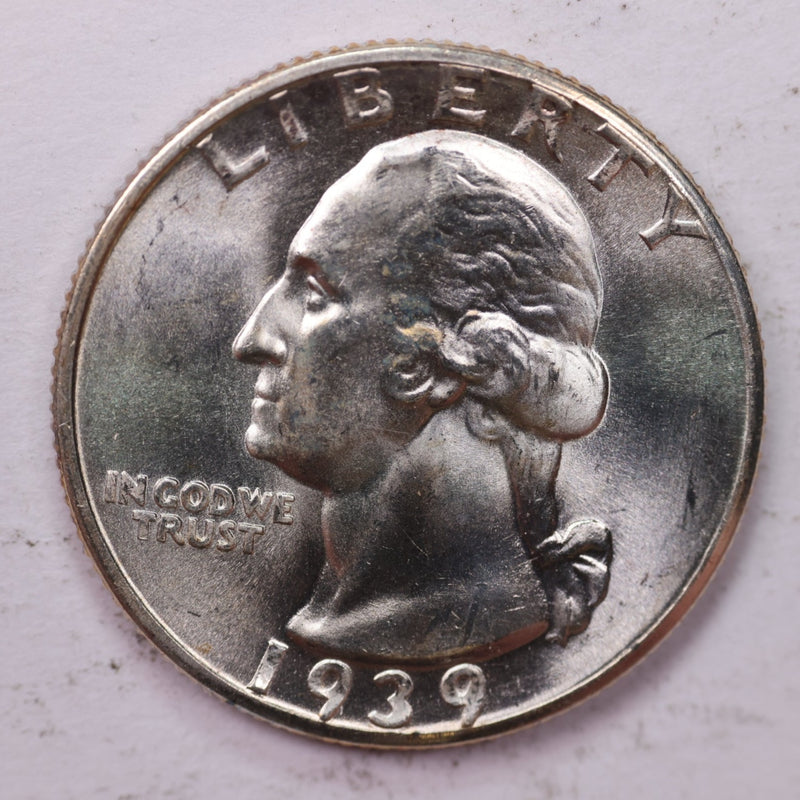 1939-D Washington Silver Quarter, Affordable Uncirculated Collectible Coin. Sale
