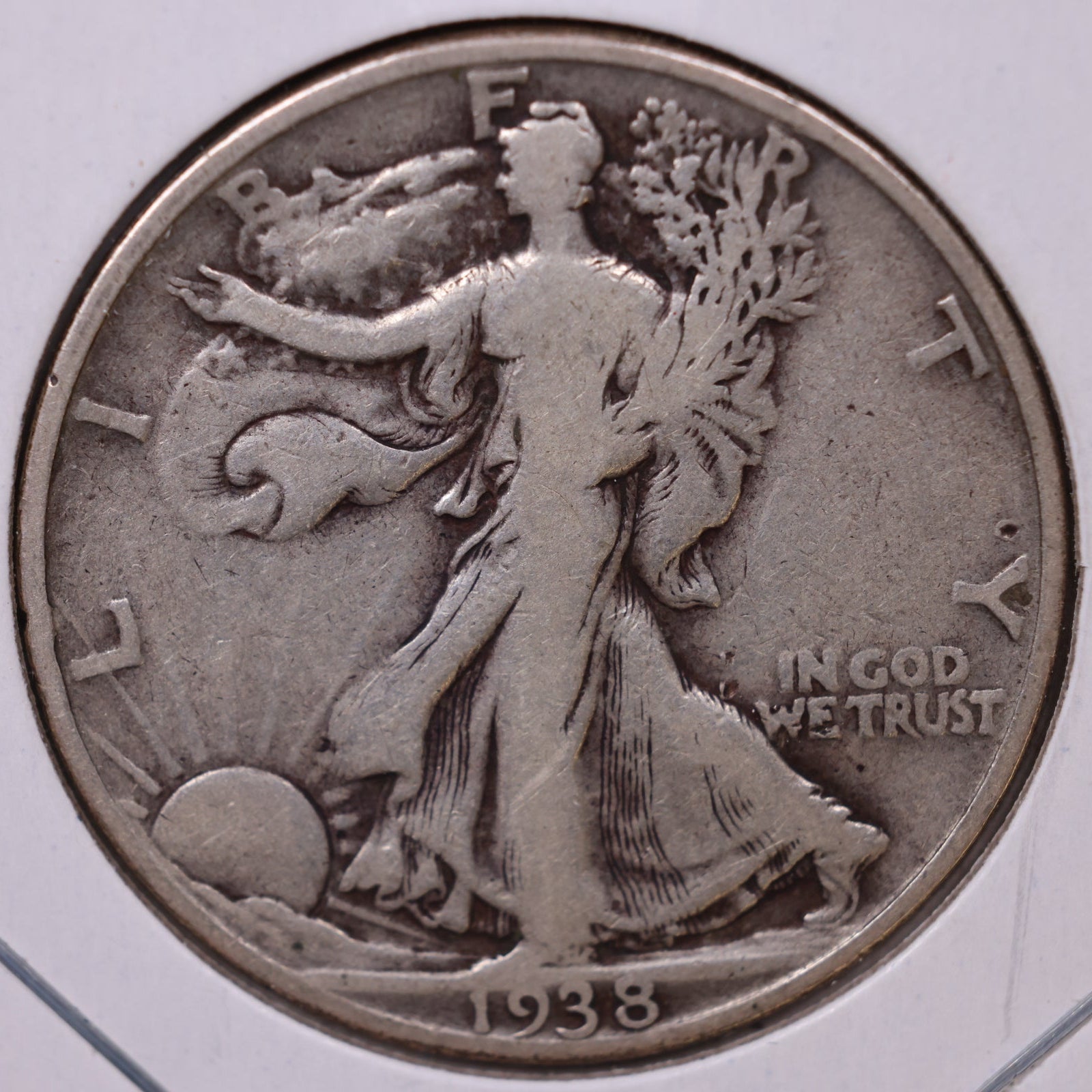 1938-D Walking Liberty Half Dollar, Fine+ Circulated Coin, Store #HR165