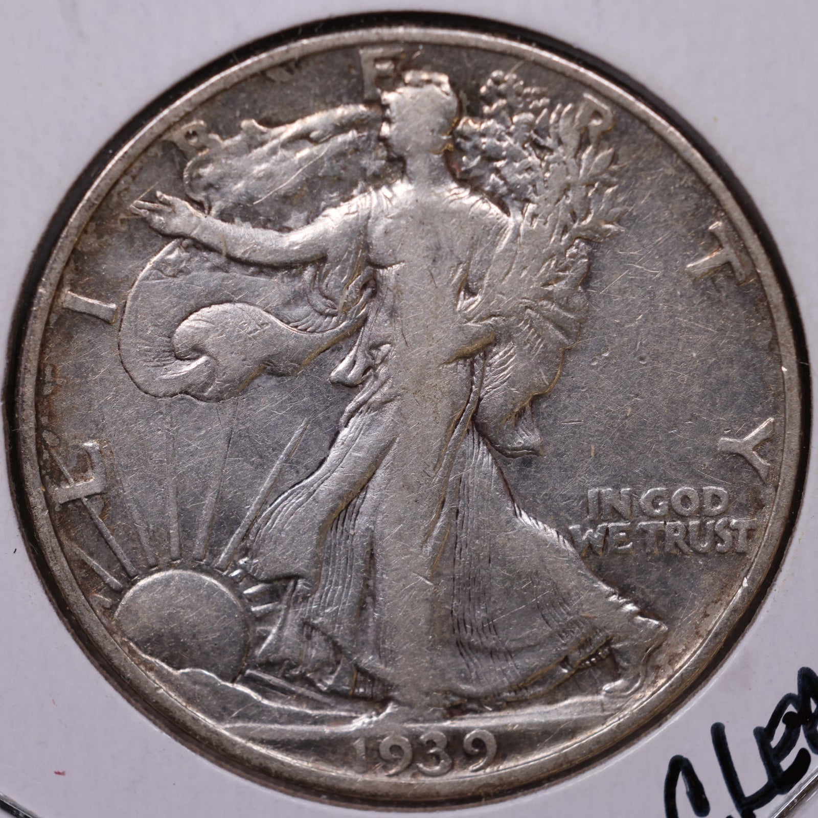 1939 Walking Liberty Half Dollar, Fine Circulated Coin, *Cleaned* Store #HR172