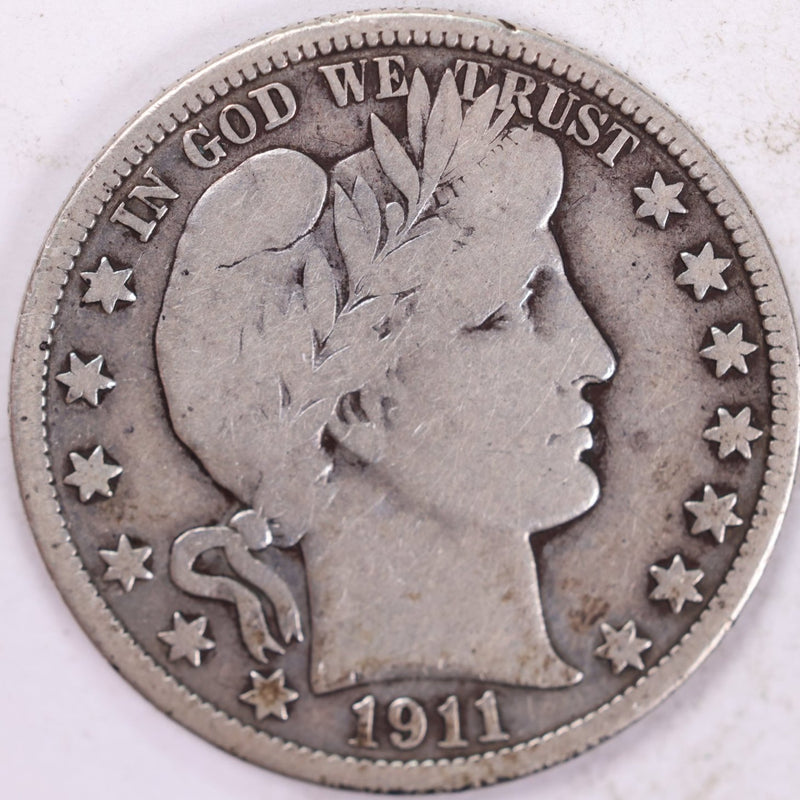 1911 Barber Half Dollar, Fine Circulated Coin, Store