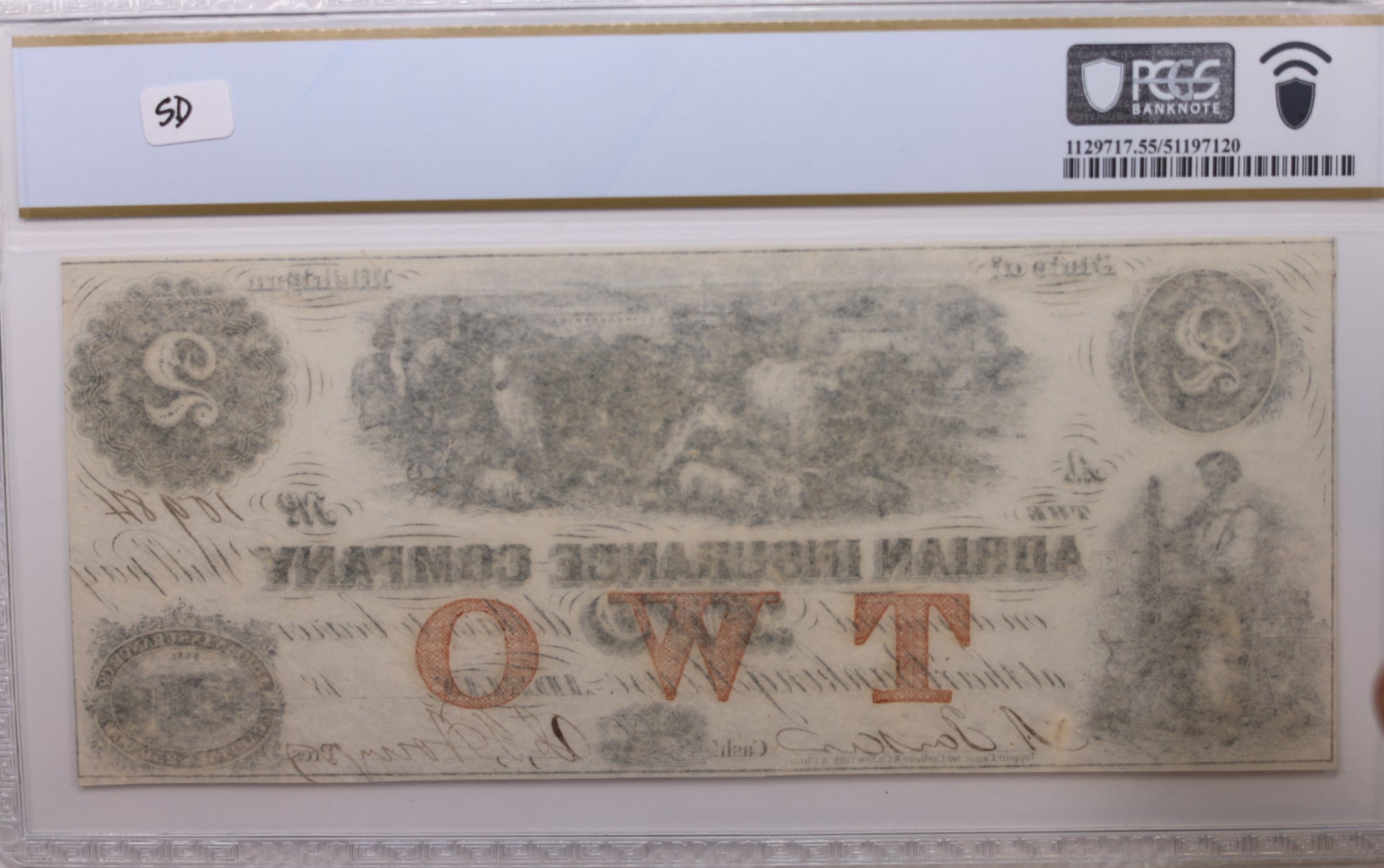18__ $2, Adrian, Michigan., Obsolete Currency., PCGS AU-55., Store #GMI099.