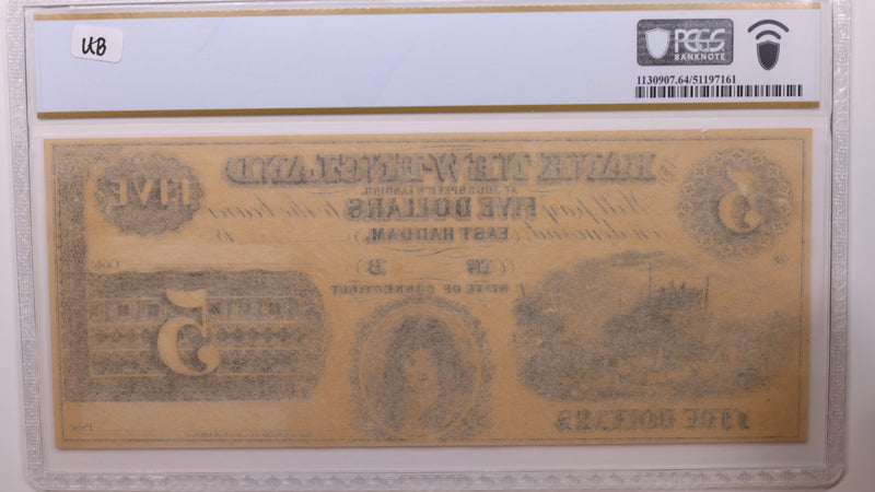 18__ $5, East Haddam, Connecticut, Obsolete., PCGS CU-64., Store