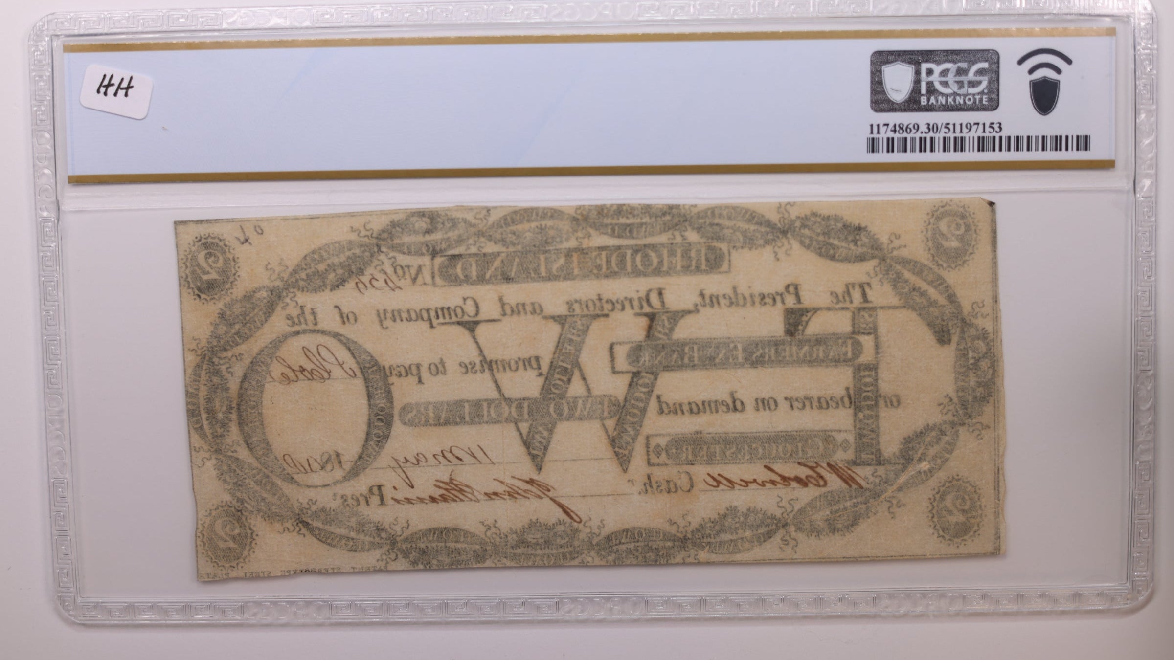 1808 $2, Gloucester, R.I.., Obsolete Currency, PCGS VF30, Store #GRI005.