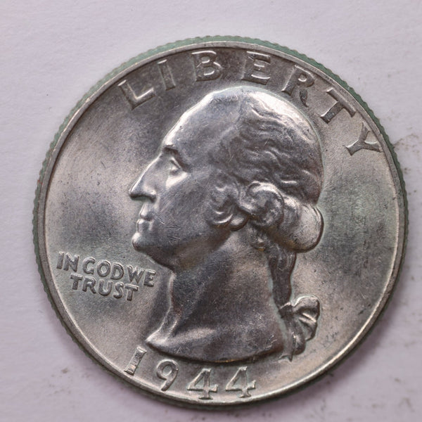 1944 Washington Silver Quarter, Affordable Uncirculated Collectible Coin. Sale #0353526