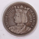 1893 Isabella Quarter., Extra Fine Circulated Coin., Store Sale