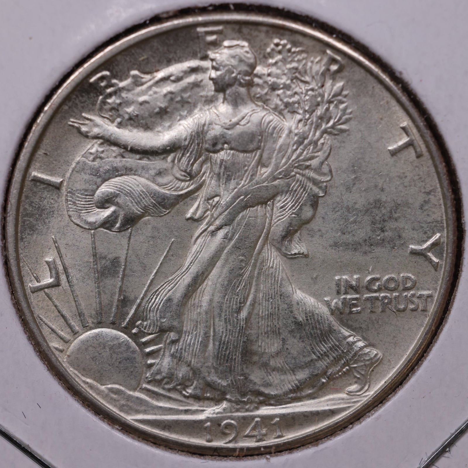 1941-D Walking Liberty Half Dollar, About Uncirculated+ Coin, Store #HR265