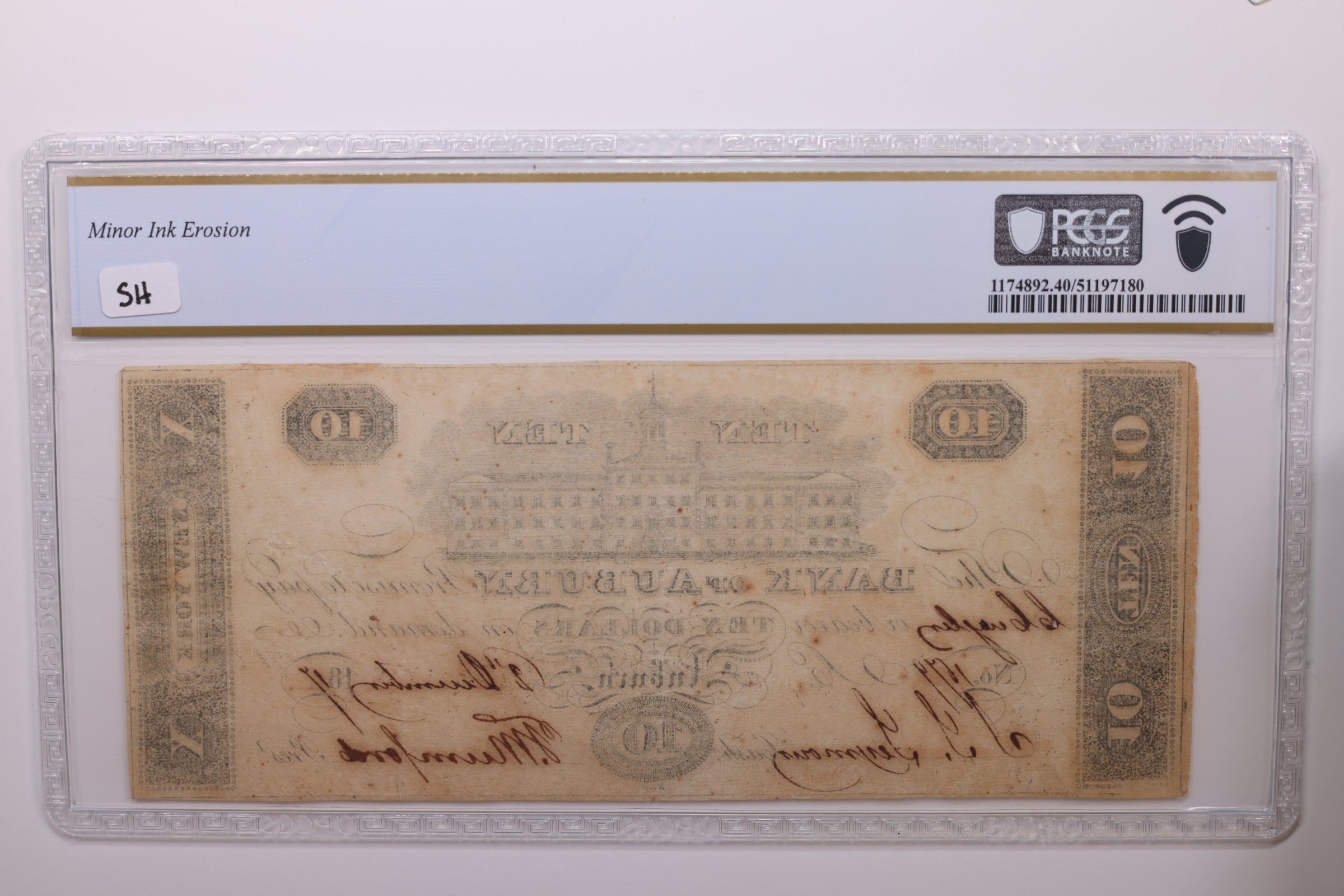 1817 $10, Auburn, N.Y., Obsolete Currency., PCGS XF40., Store #GNY004.
